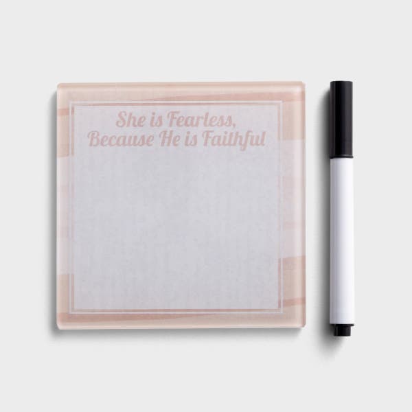 Clairmont & Co. - She is Fearless 4x4 Glass Dry Erase Desk Tile