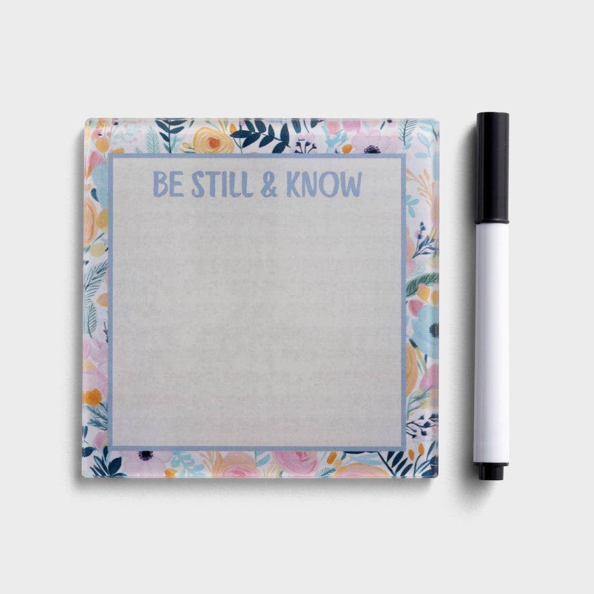 Clairmont & Co. - Be Still 4x4 Glass Dry Erase Desk Tile