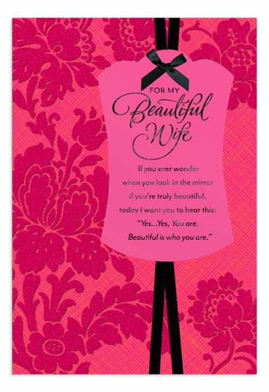 Valentine's Day - Wife - Beautiful is Who You Are - 1 Greeting Card