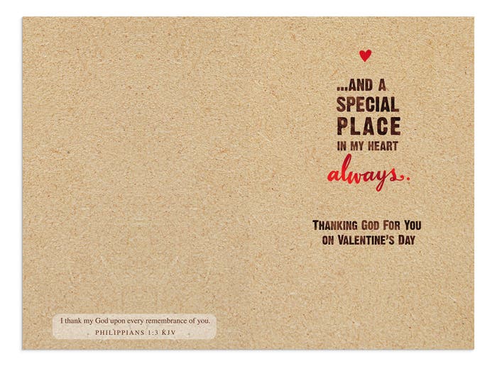 Valentine's Day - Dad - A Special Place in My Thoughts - 1 Greeting Card, KJV