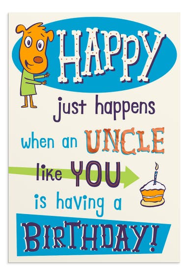 Birthday - Uncle - Happy Just Happens - 1 Premium Card