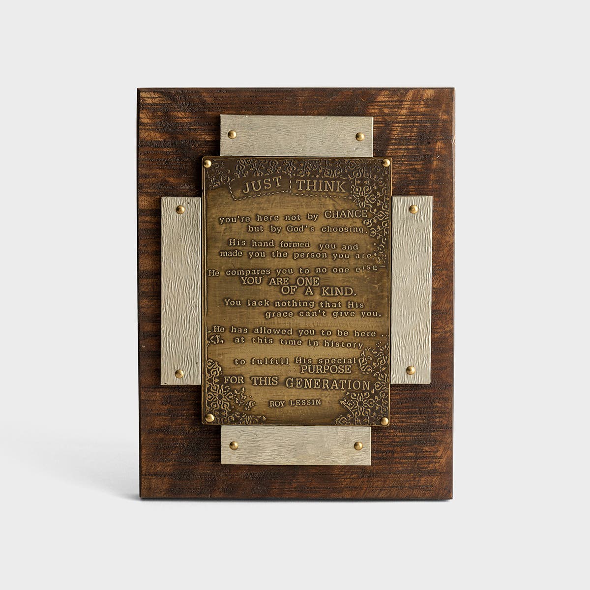 Just Think - Metal Wooden Plaque