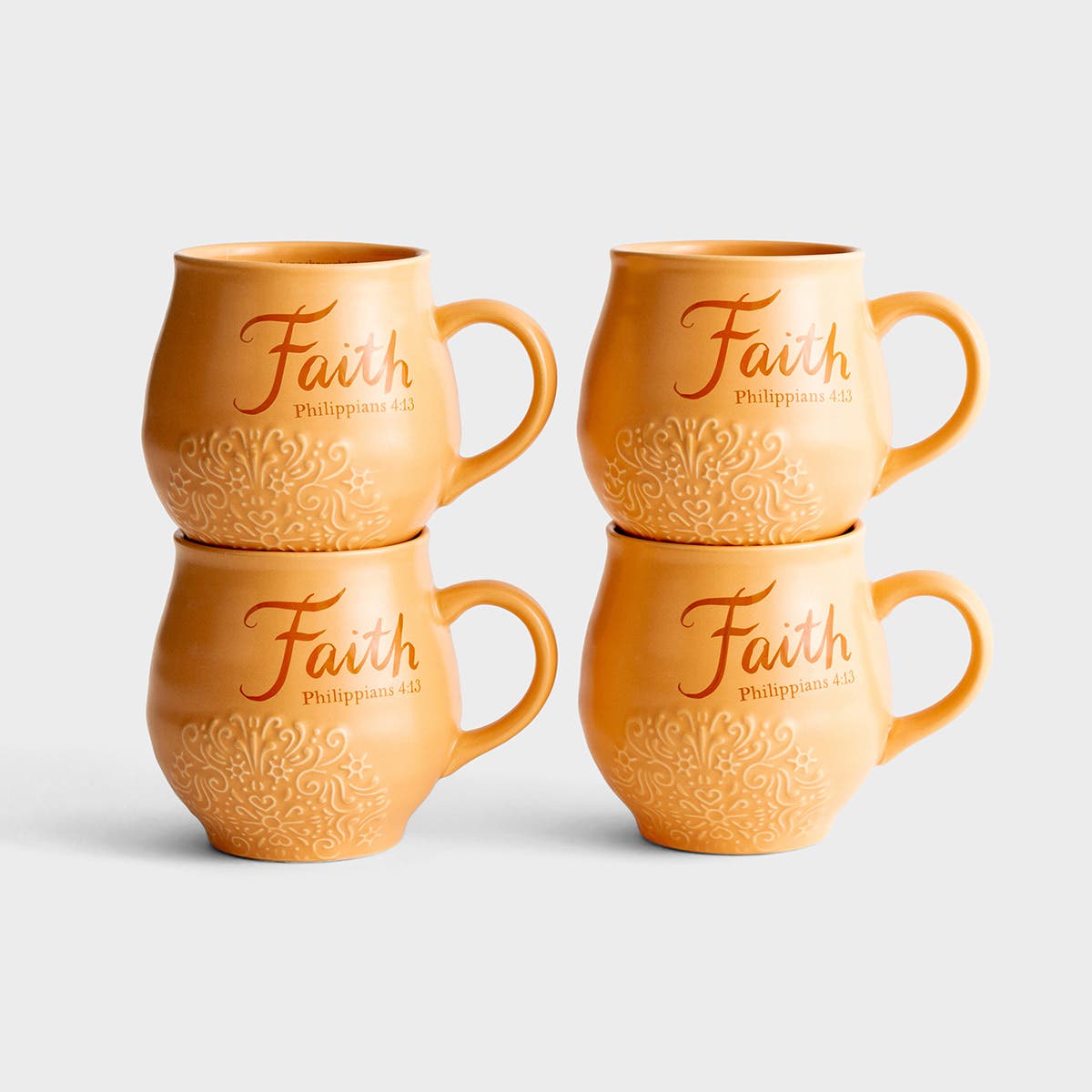 Faith - Stoneware Mugs, Set of 4