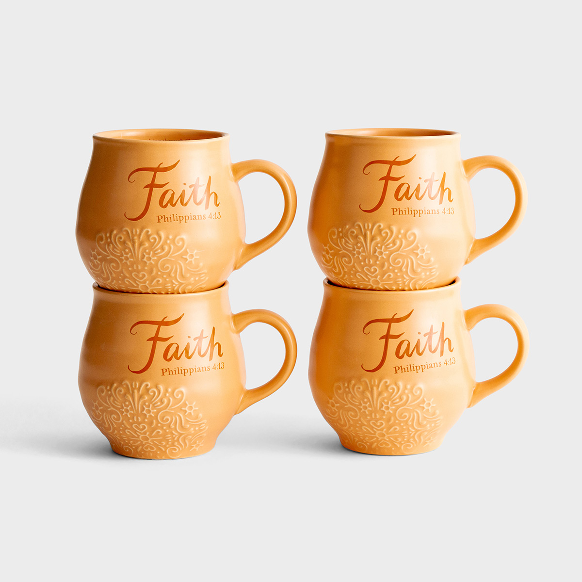 Faith - Stoneware Mugs, Set of 4