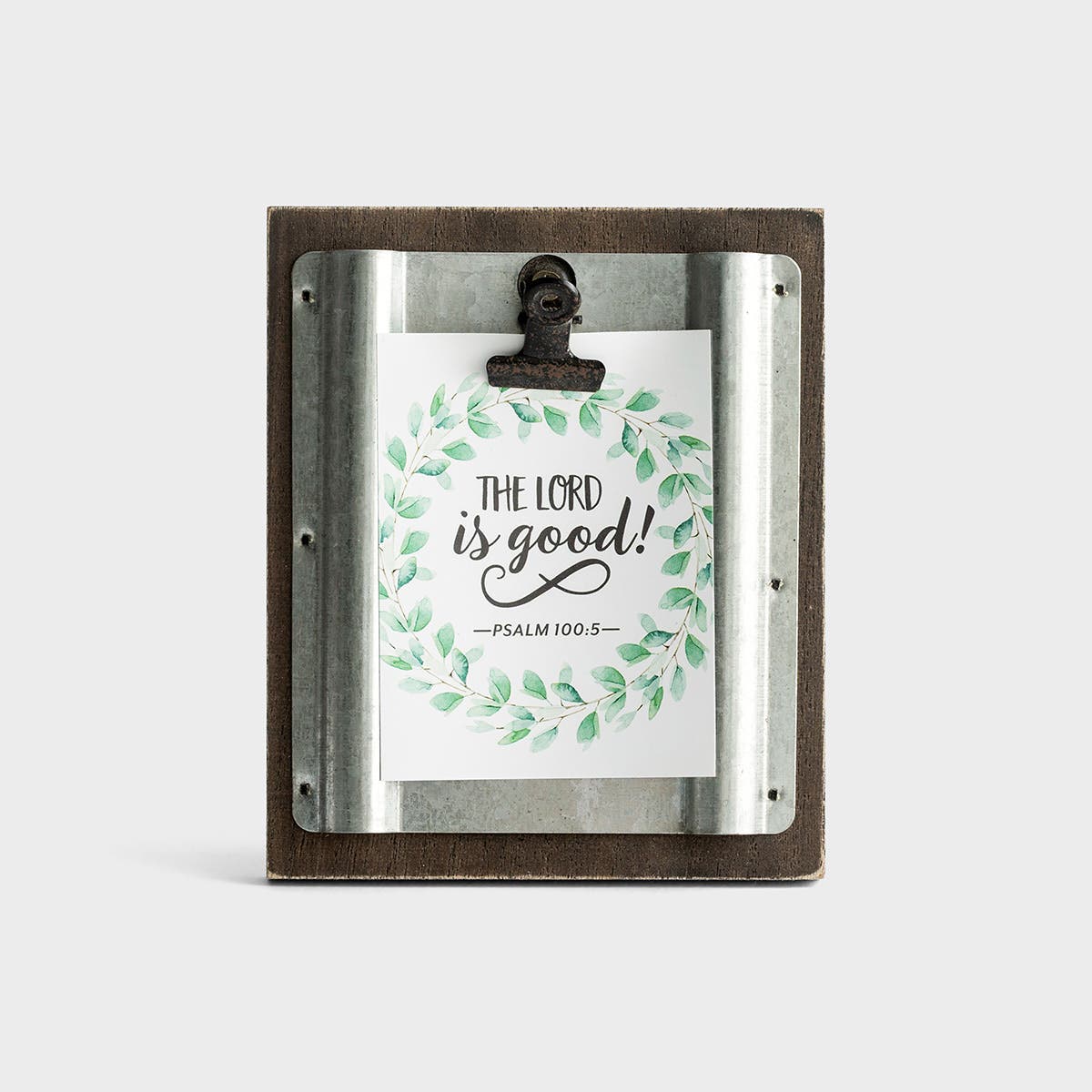 The Lord Is Good - Small Wood & Metal Photo Clipboard