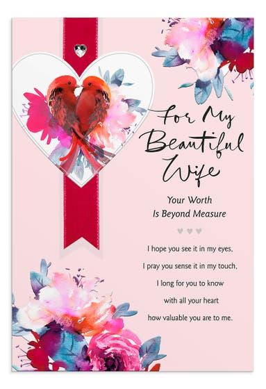 Valentine's Day - Wife - Worth Beyond Measure - 1 Greeting Card