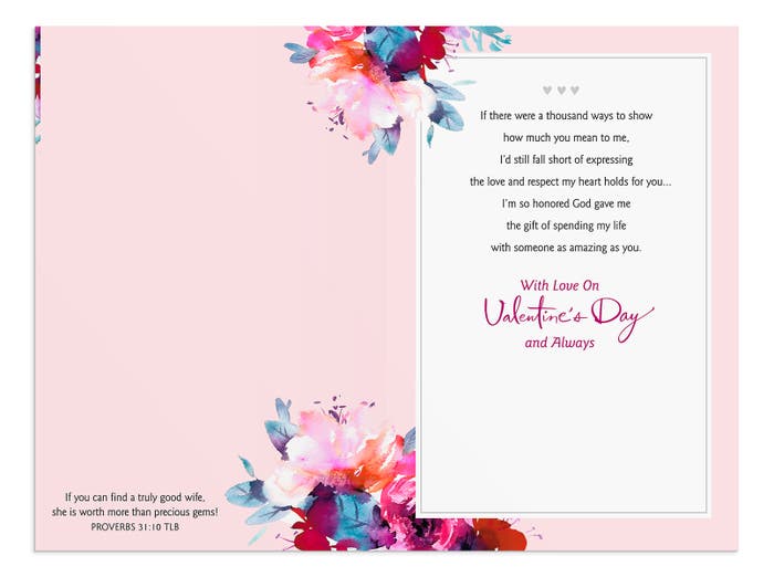 Valentine's Day - Wife - Worth Beyond Measure - 1 Greeting Card