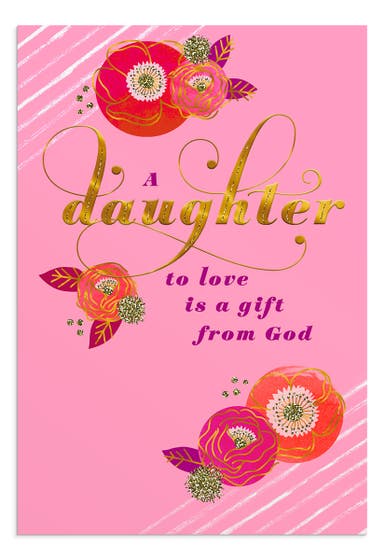 Valentine's Day - Daughter - A Gift from God - 1 Greeting Card 