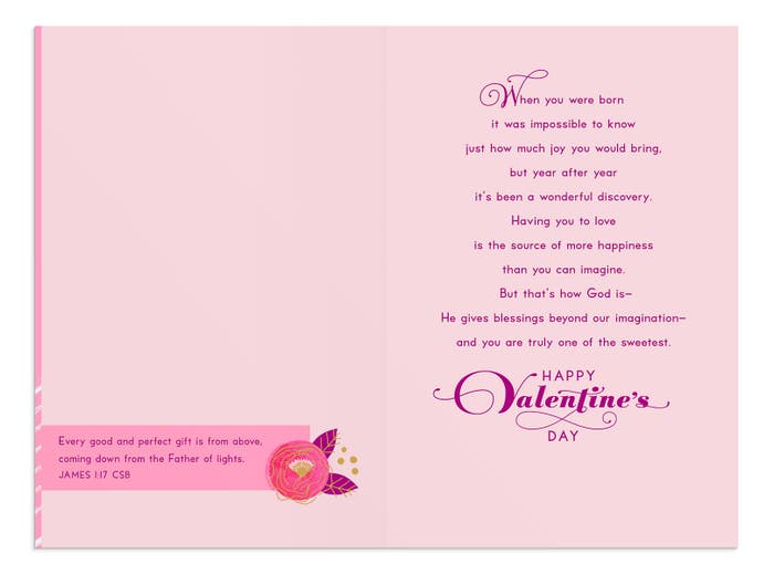 Valentine's Day - Daughter - A Gift from God - 1 Greeting Card 