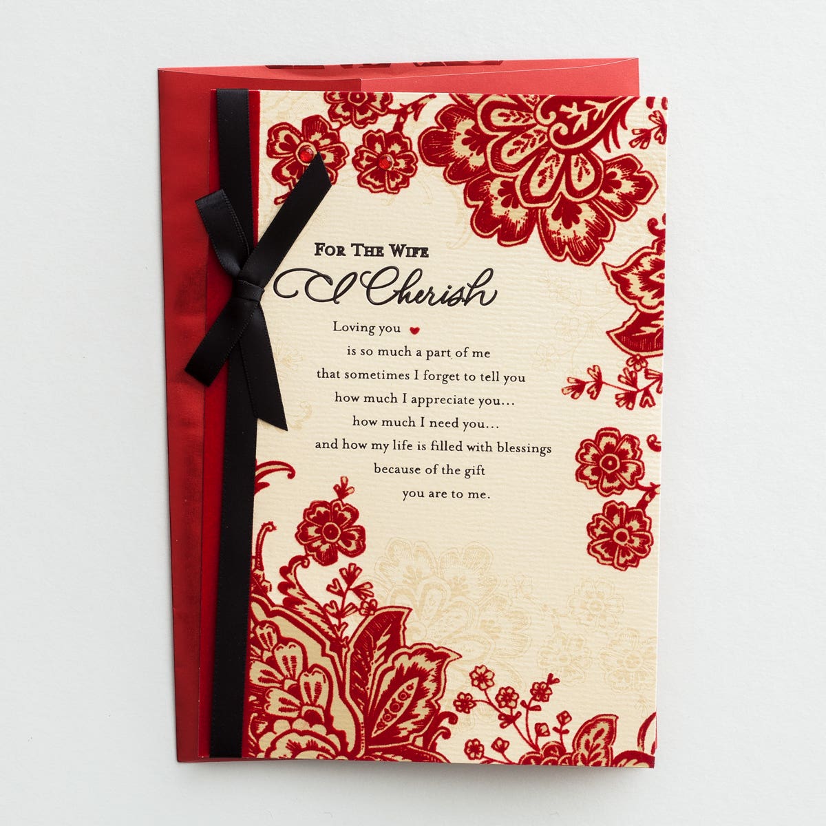 Valentine's Day - For the Wife I Cherish - 1 Greeting Card