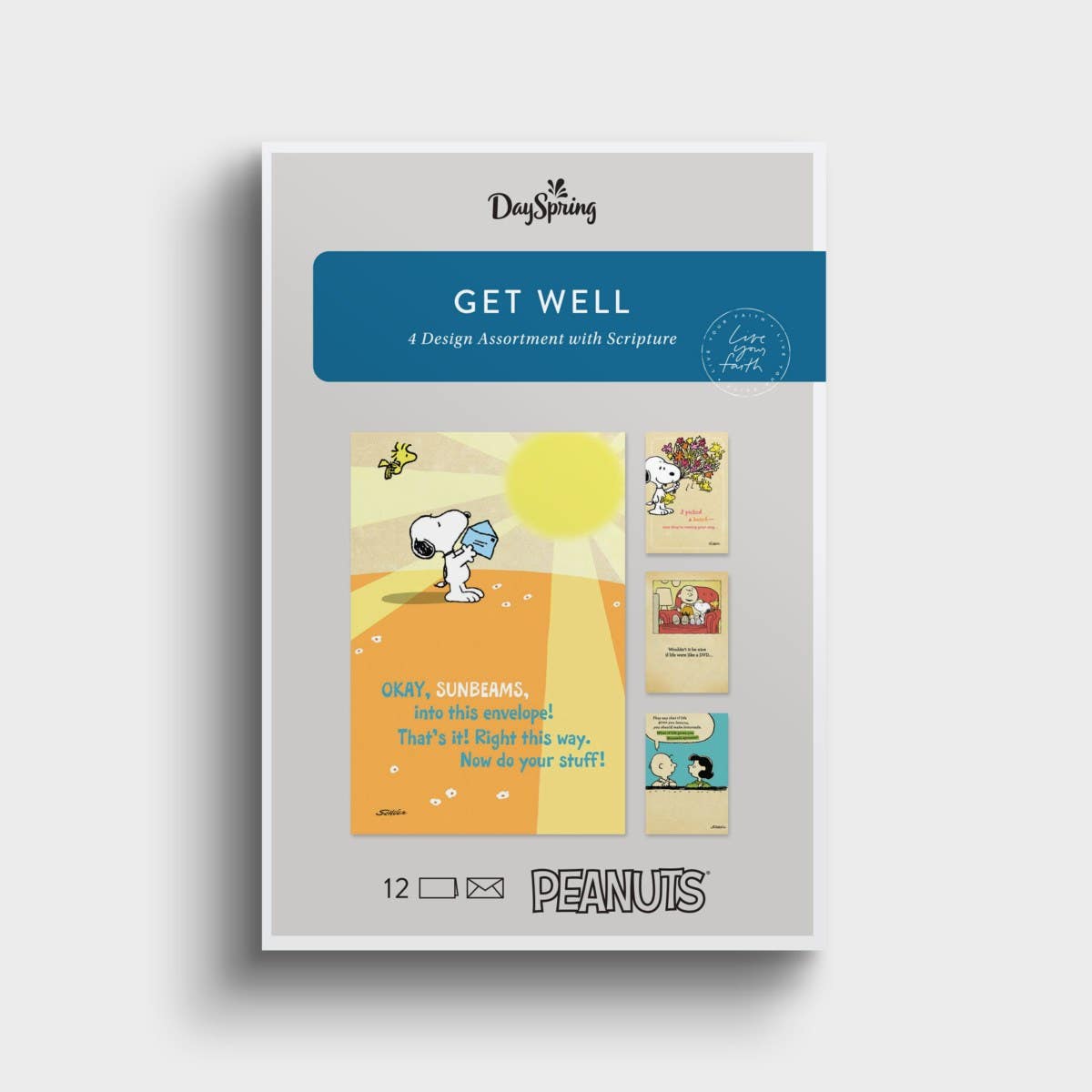 Peanuts® - Get Well - 12 Boxed Cards and Envelopes