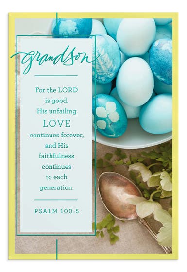 Easter - Grandson - Love Continues Forever - 1 Greeting Card