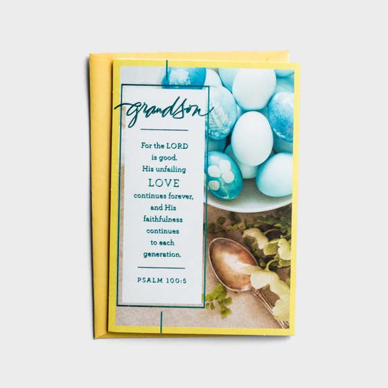 Easter - Grandson - Love Continues Forever - 1 Greeting Card
