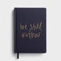 Be Still + Know - Grey Fabric Journal