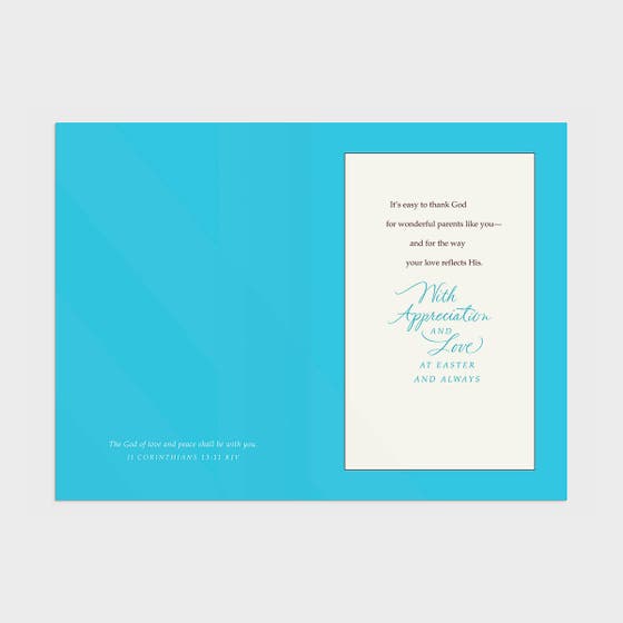Easter - Parents - For Wonderful Parents - 1 Greeting Card, KJV