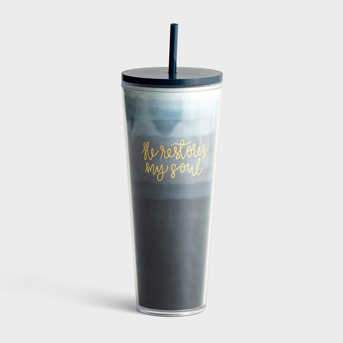 He Restores My Soul - Straw Tumbler