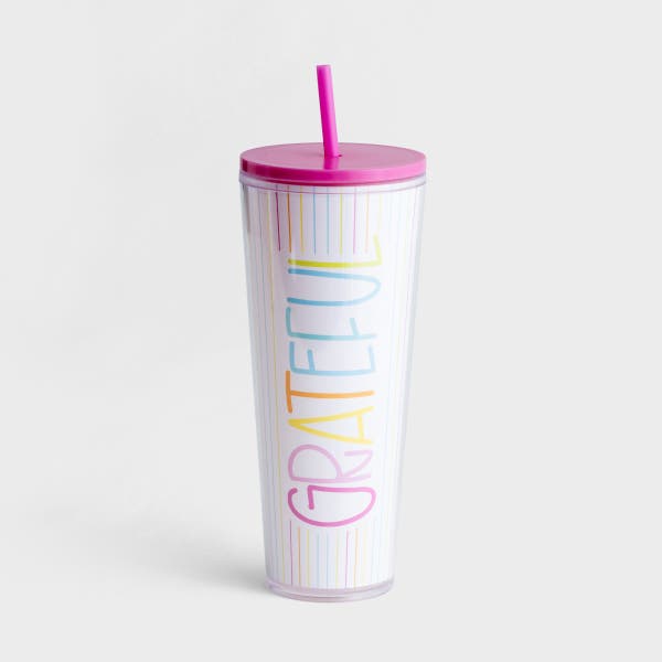 Mary Square - Maghon Taylor - Grateful - Straw Tumbler