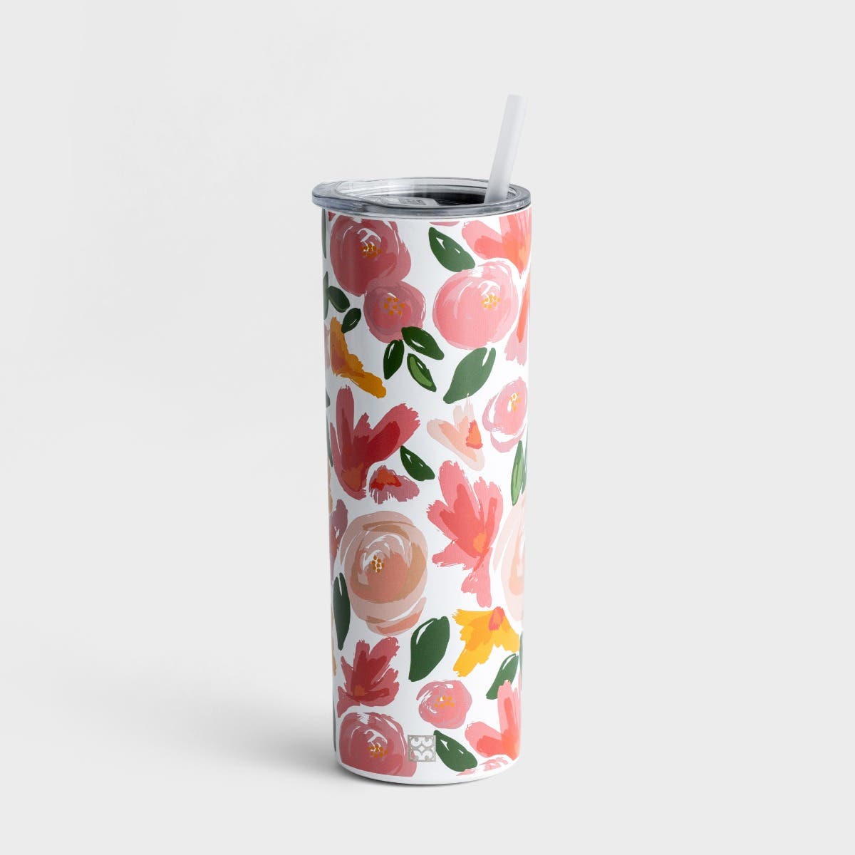 Mary Square - Garden Blooms - Skinny Stainless Tumbler