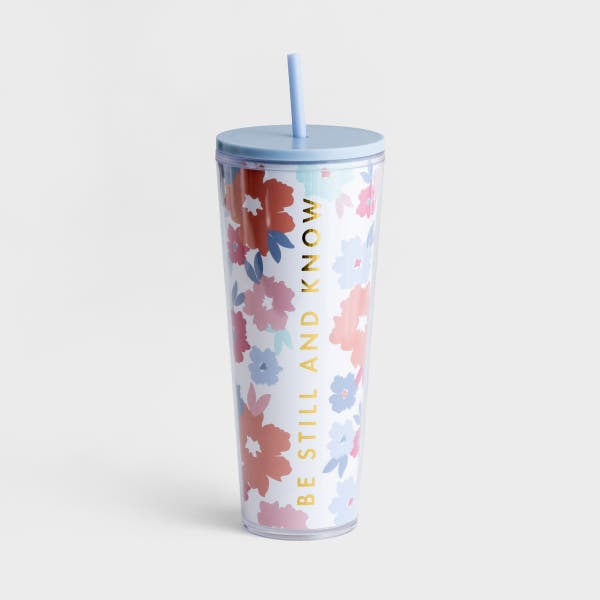 Mary Square - Be Still And Know - Straw Tumbler