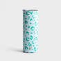 Mary Square - Cheetah Time - Skinny Stainless Tumbler with Lid and Straw