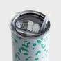 Mary Square - Cheetah Time - Skinny Stainless Tumbler with Lid and Straw