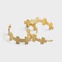 Farrah - Gold Cross Hoop Earrings