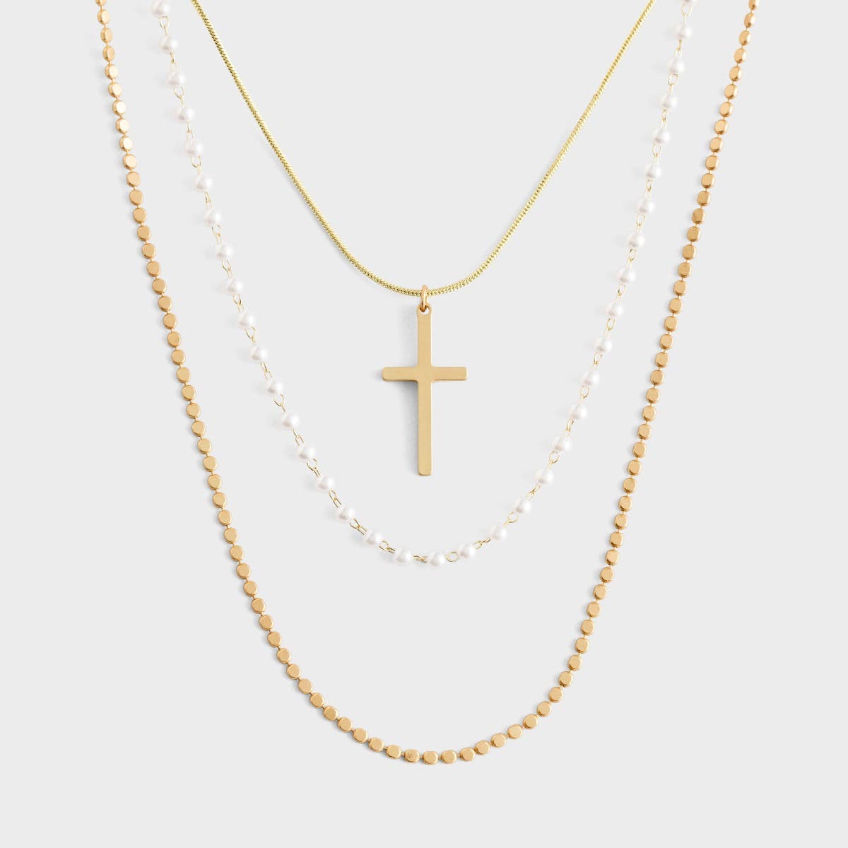 Polly - Gold Cross Charm Necklace
