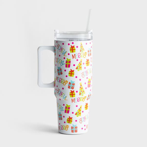 Mary Square - Maghon Taylor - Handled Tumbler - Happy and Joyful