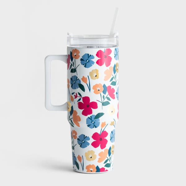 Mary Square - Curved Handled Tumbler - Darling Daisy
