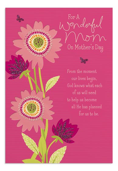 Mother's Day - For a Wonderful Mom - 1 Greeting Card