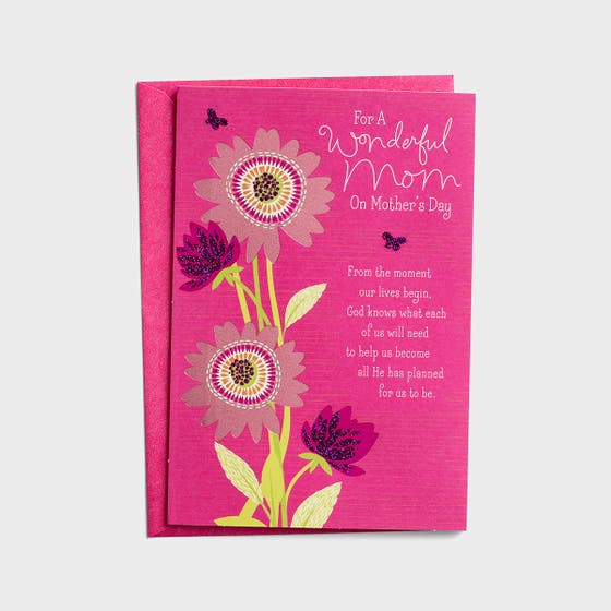 Mother's Day - For a Wonderful Mom - 1 Premium Card