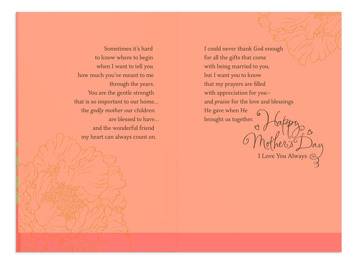 Mother's Day - Wife - A Gift from God - 1 Greeting Card