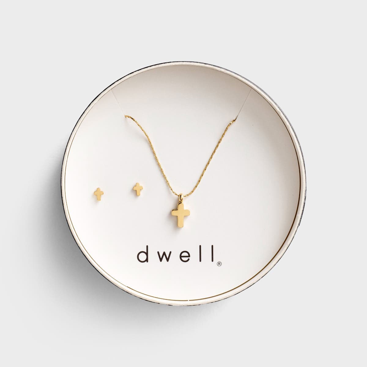 Dwell Differently - Cross Necklace + Earrings Set