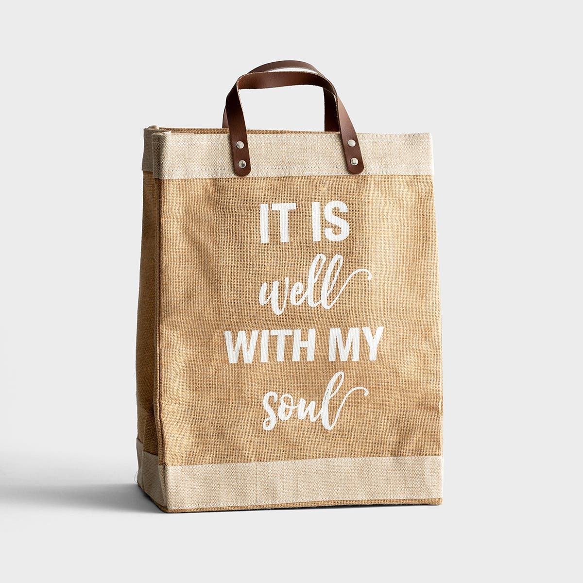It Is Well with My Soul - Market Jute Tote Bag