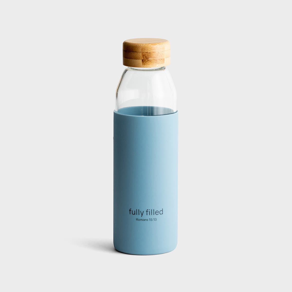 Fully Filled - Glass Water Bottle with Bamboo Lid