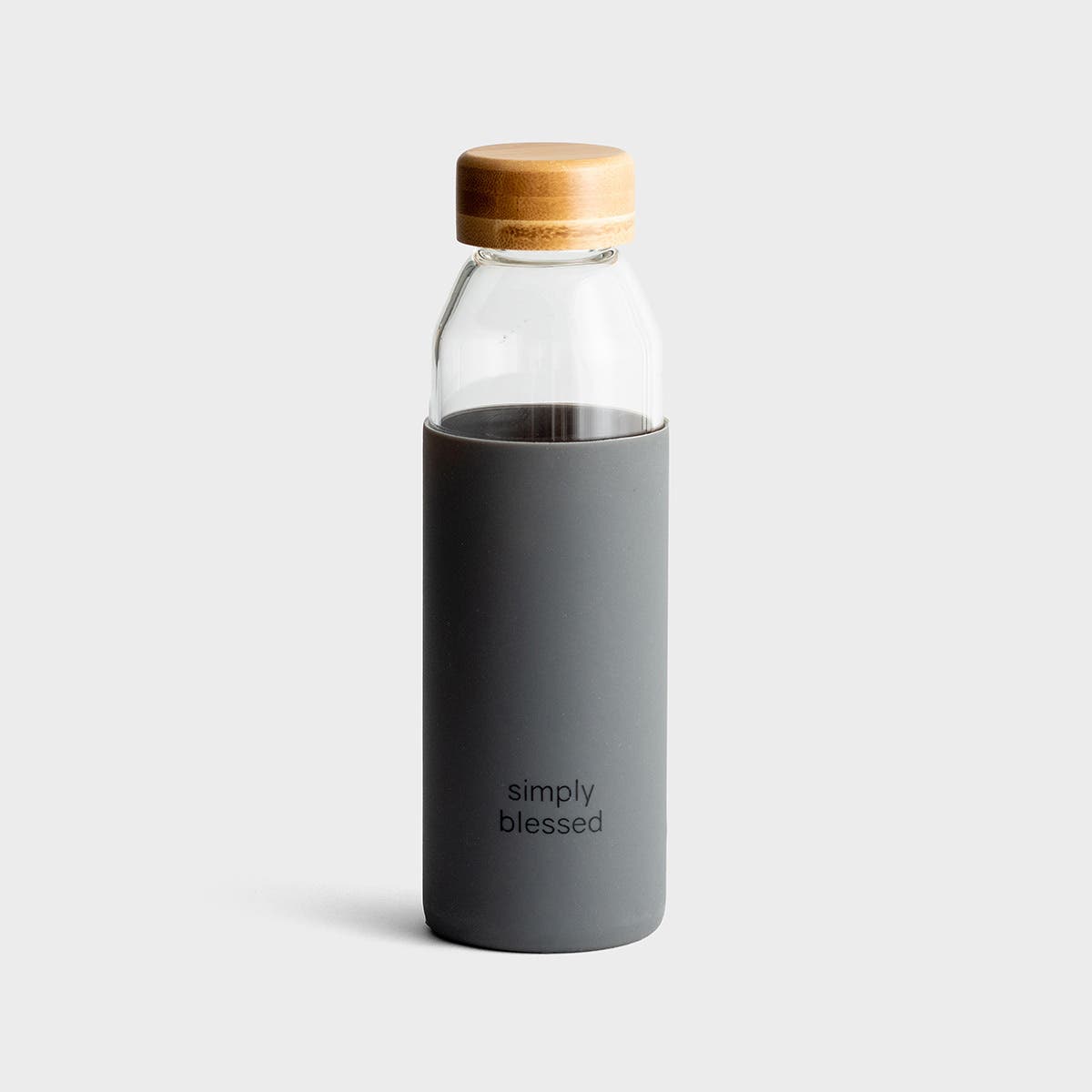 Simply Blessed - Glass Water Bottle with Bamboo Lid