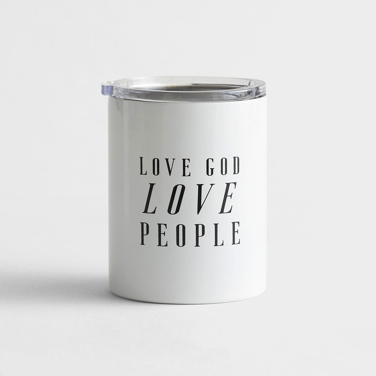 Stainless Steel Coffee Tumbler 12oz - Love God Love People