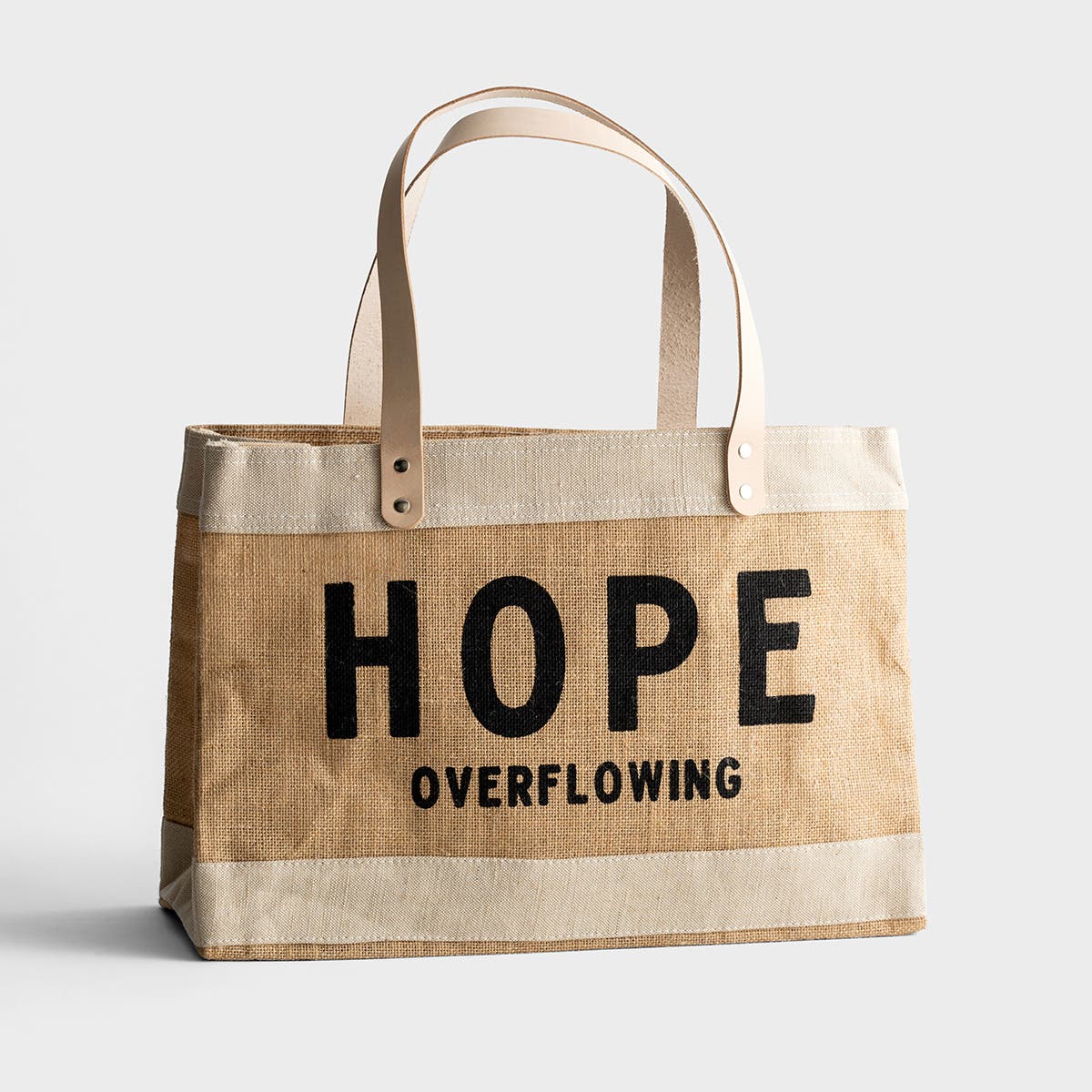 Jute tote bag top