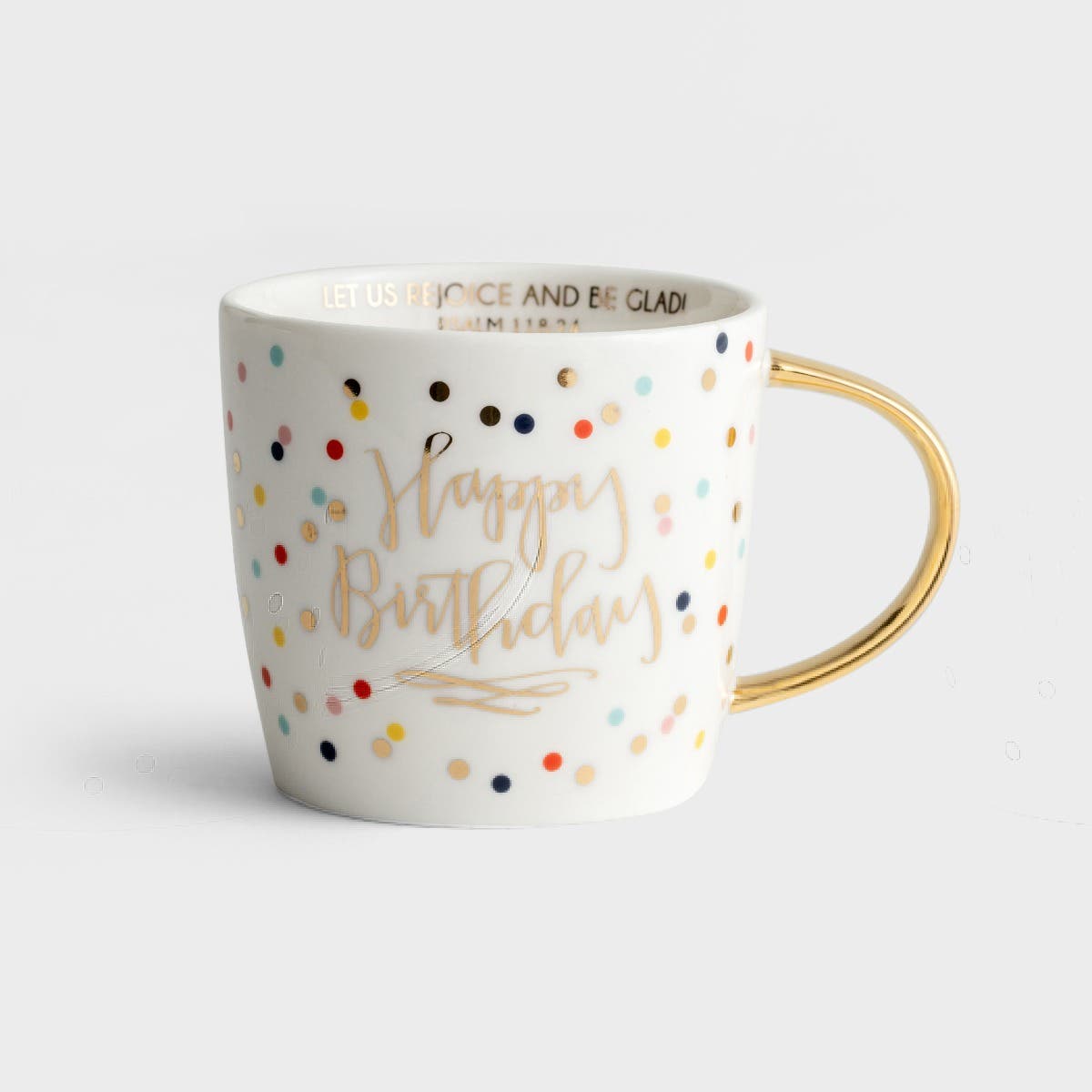 Happy Birthday - Ceramic Mug with Gold Handle