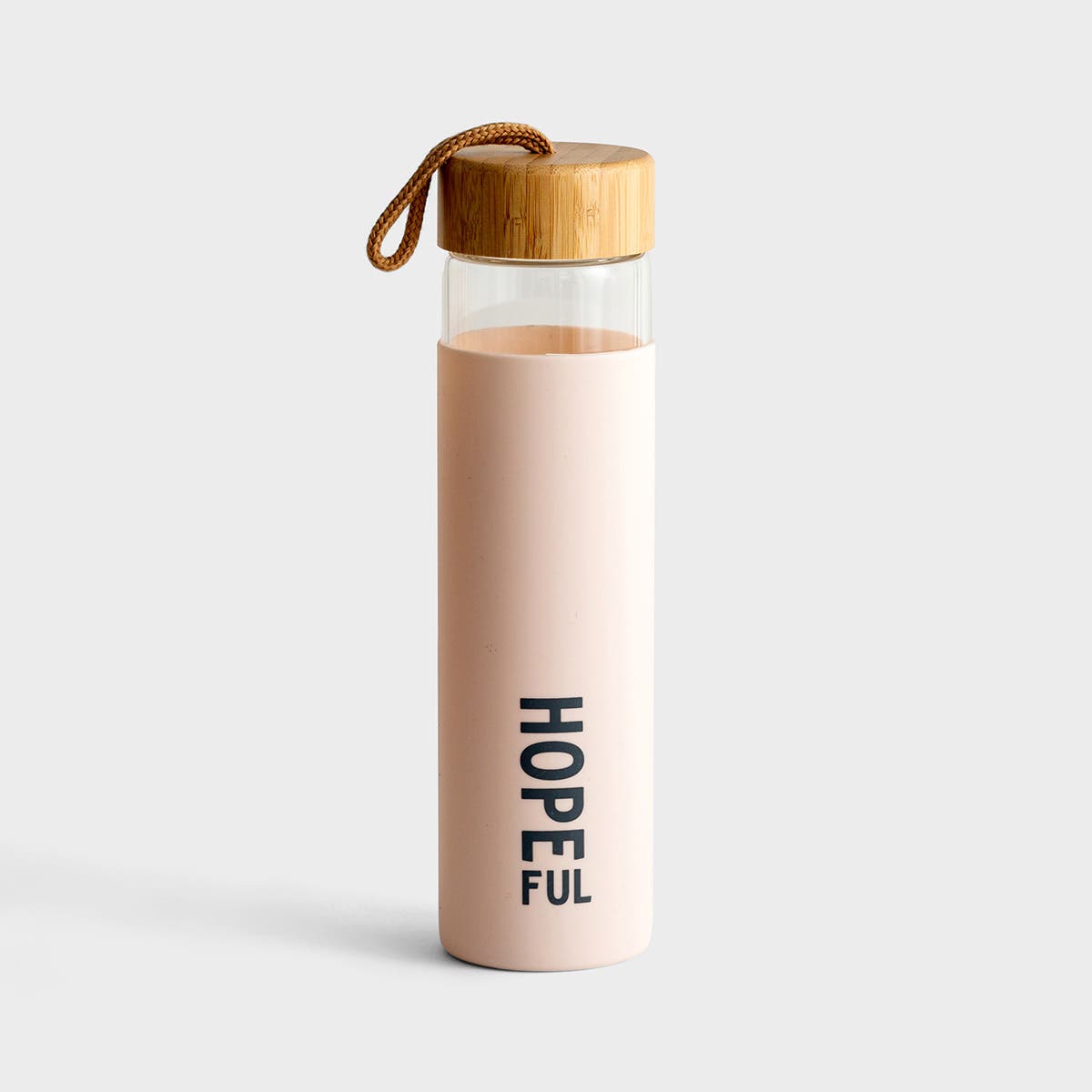 Hopeful - Glass Water Bottle with Bamboo Lid