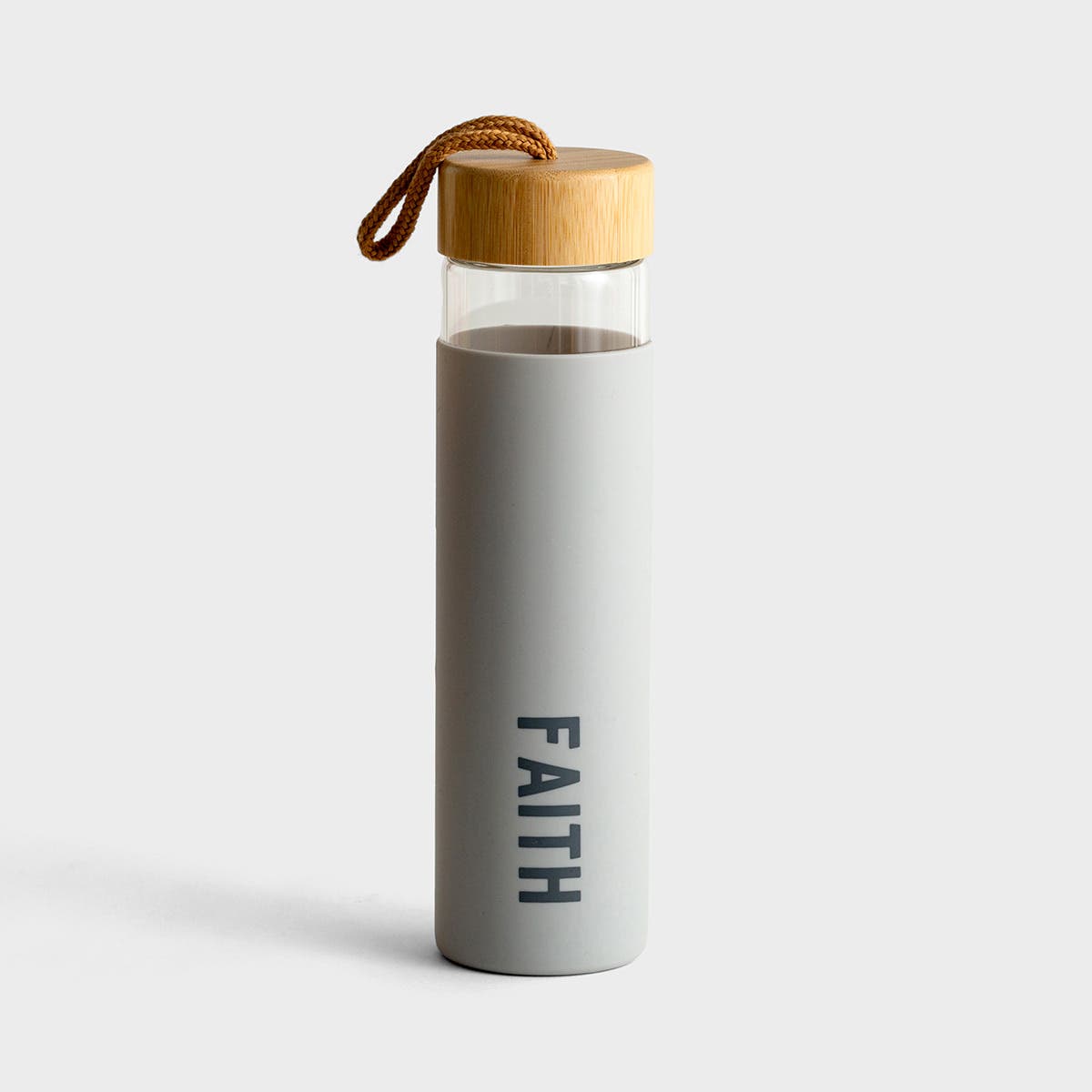 Faith - Glass Water Bottle with Bamboo Lid
