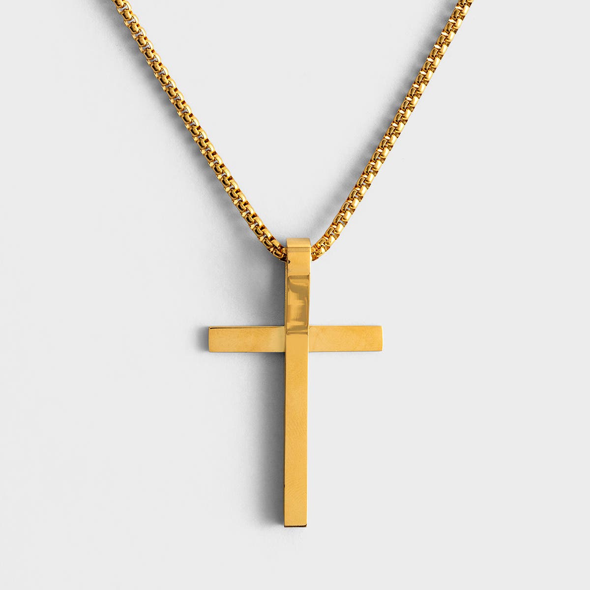 IBB 9ct Gold Cross Pendant Necklace, Gold at John Lewis & Partners