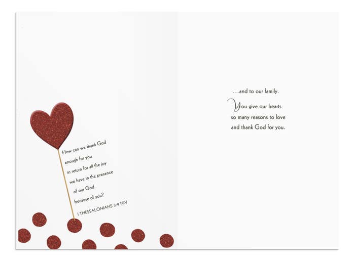 Valentine's Day - For Anyone - You Bring So Much To Our Family - 1 Greeting Card