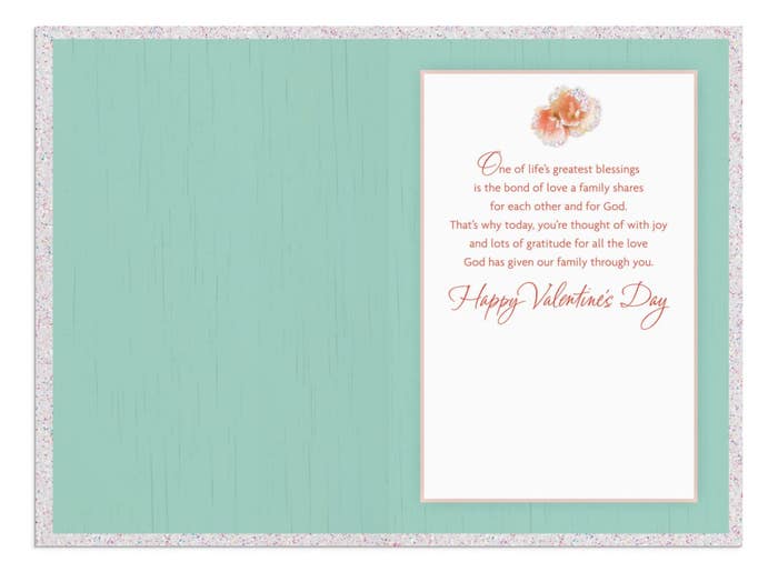 Valentine's Day - For Anyone - The Love God Gives Our Family Through You - 1 Greeting Card