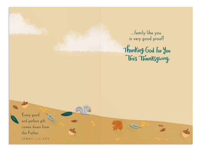 Thanksgiving - Family - God Is the Giver of Very Good Gifts - 1 Greeting Card