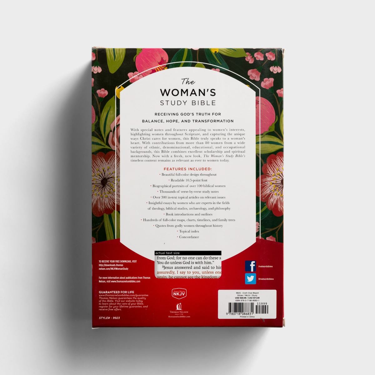 NKJV - Floral Woman's Study Bible: Receiving God's Truth for Balance, Hope, and Transformation