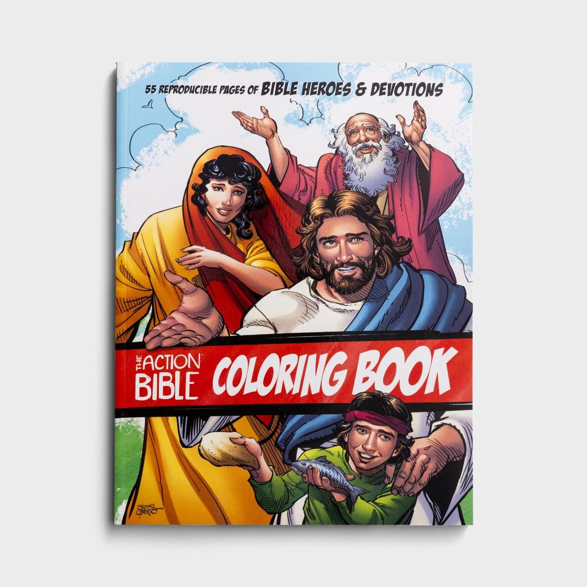 The Action Bible Coloring Book: 55 Reproducible Pages of Bible Heroes and Devotions