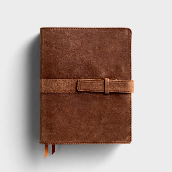 CSB Legacy Notetaking Bible - Tan Genuine Leather with Strap