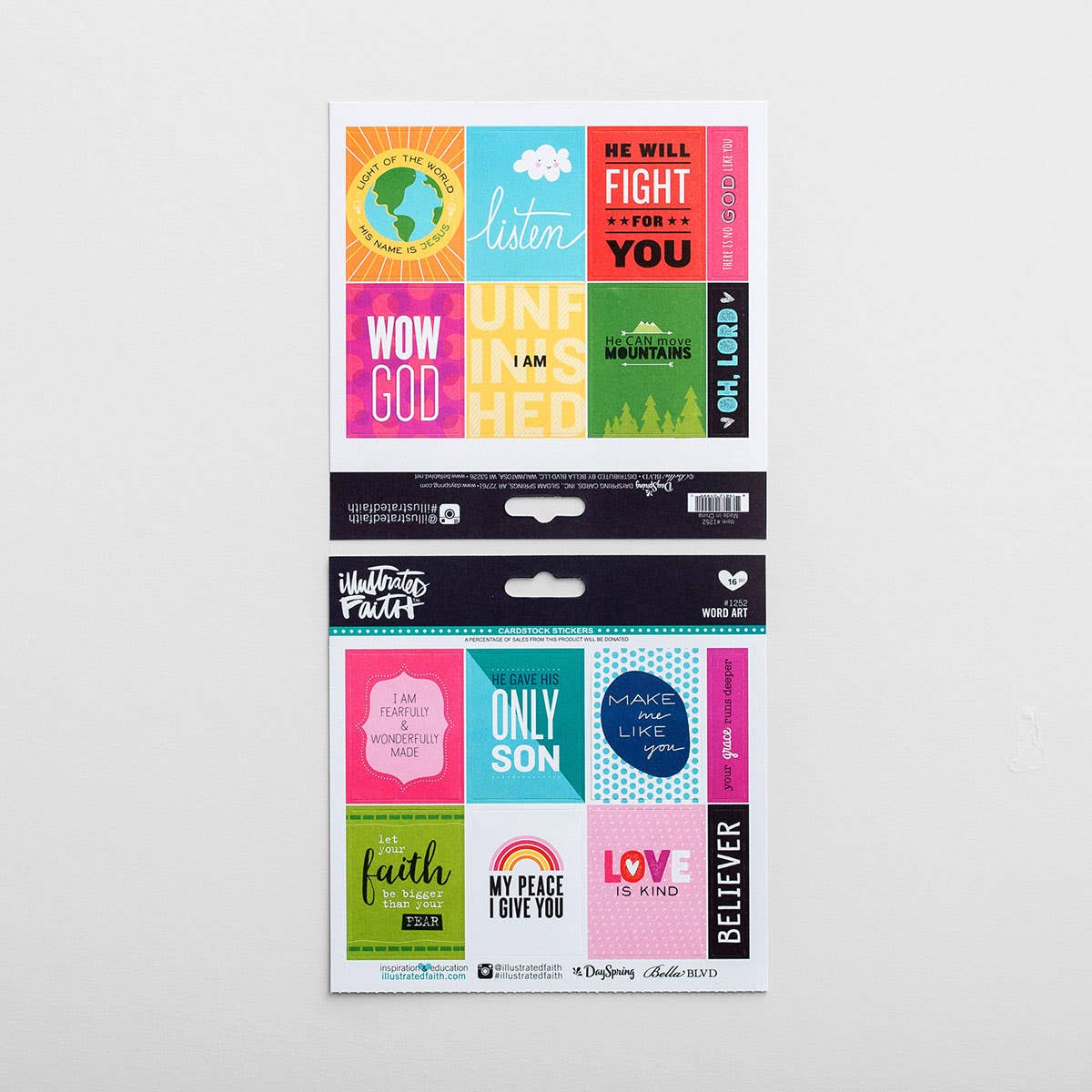 Illustrated Faith - 16-Piece Word Art Stickers