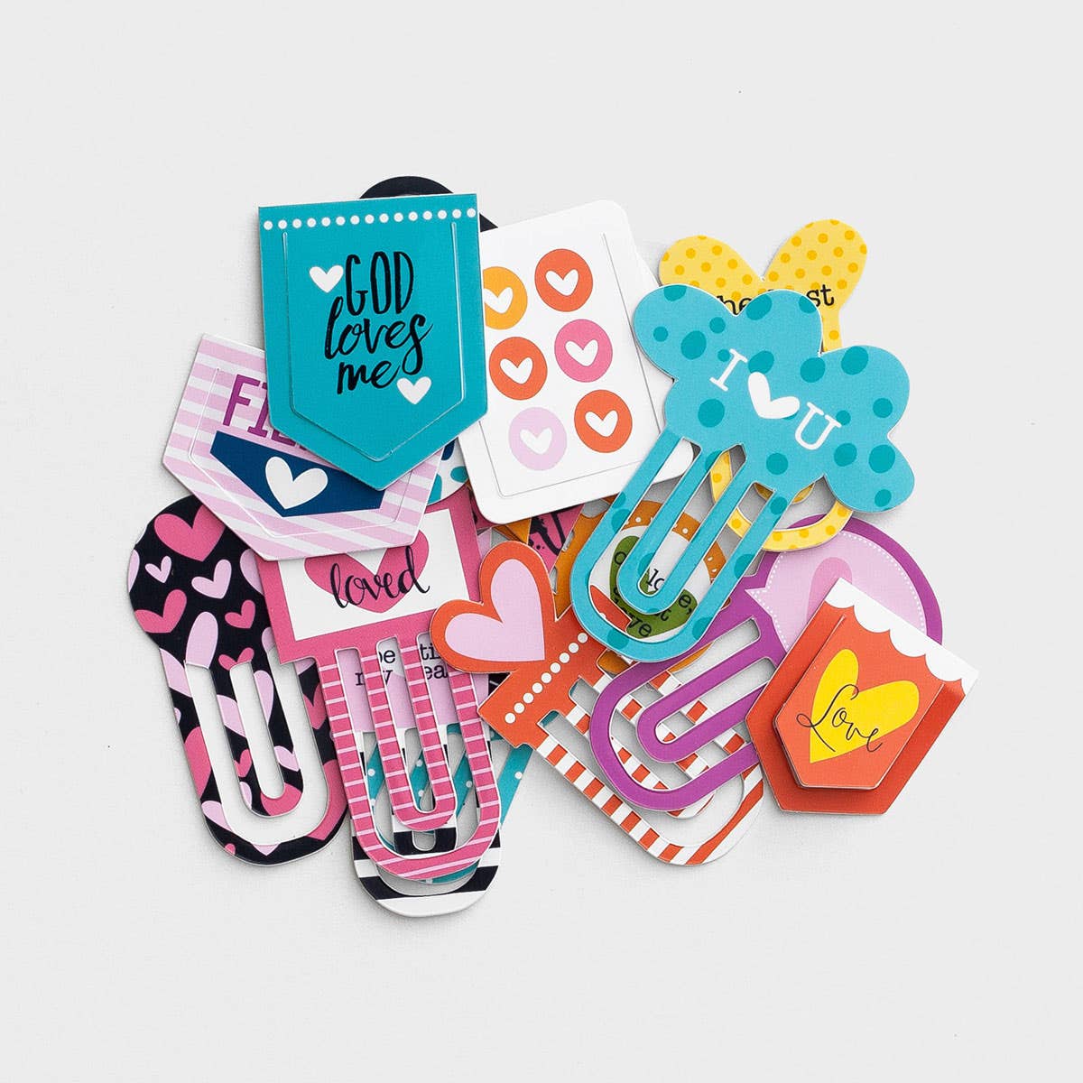 Illustrated Faith - Hearts - 16-Piece Designer Clips